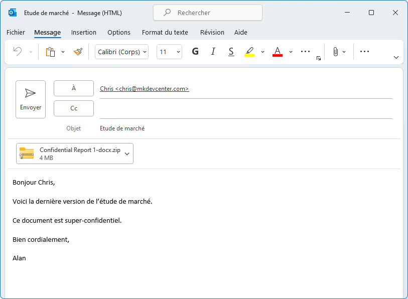 Attach2Cloud a sécurisé et chiffré votre fichier joint avec votre mot de passe