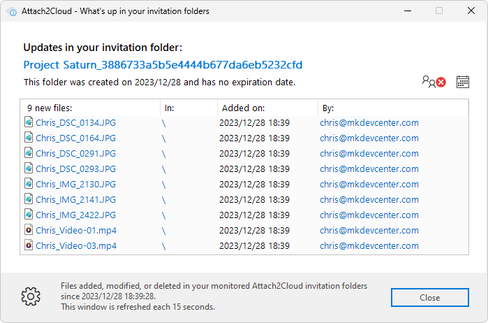 Attach2Cloud invitations - When clicking on the "More details" notification button