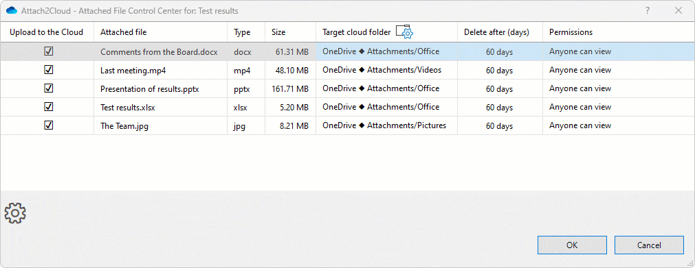 Password-protect links to your uploaded Microsoft Outlook attached files